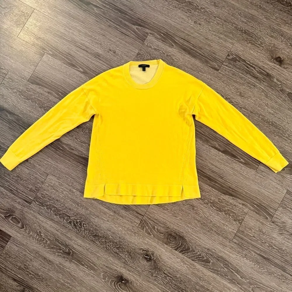 J. Crew Yellow Merino Wool Cotton Blend Sweater